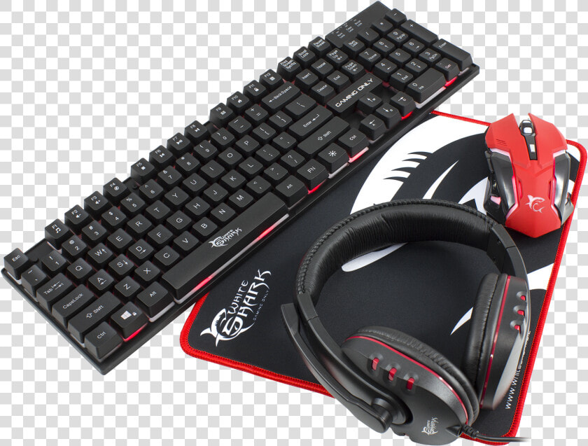 White Shark Keyboard Mouse Mouse Pad Headset Gc 4101   White Shark Mouse Keyboard  HD Png DownloadTransparent PNG