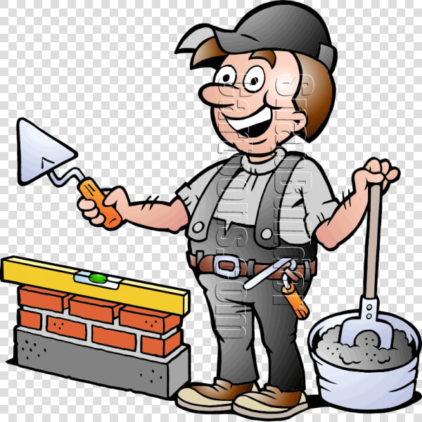 Bricklayer With Mason Tools   Masonry Clipart  HD Png DownloadTransparent PNG