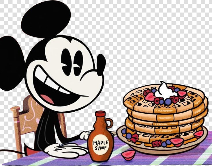 Mickey Mickeymouse Waffle Food Ñam Kawaii Waltdisney   Mickey Mouse Eating Breakfast  HD Png DownloadTransparent PNG