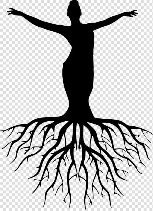 Silhouette Women Tree Yoga Meditation Harmony   Tree With Roots Silhouette Png  Transparent PngTransparent PNG