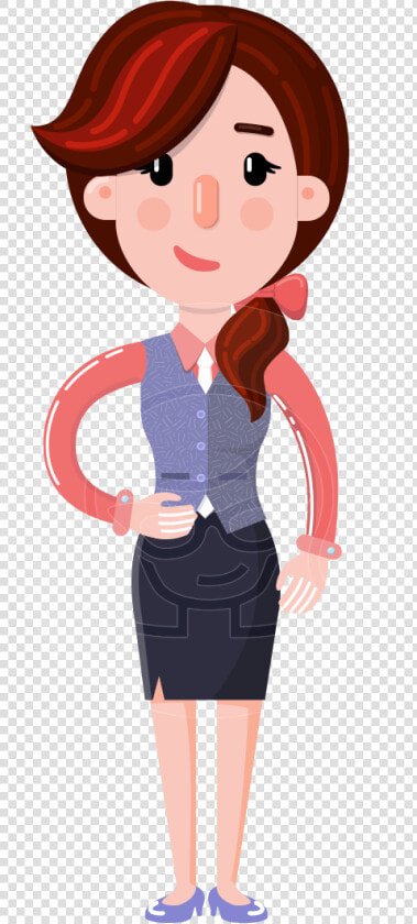 Flat Marketing Girl Cartoon Character   Character Woman Cartoon  HD Png DownloadTransparent PNG