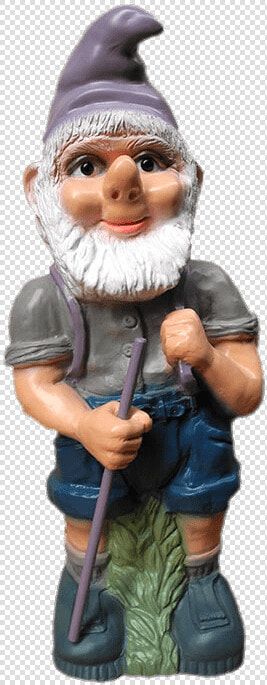 Garden Gnome Holding Stick   Garden Gnome  HD Png DownloadTransparent PNG