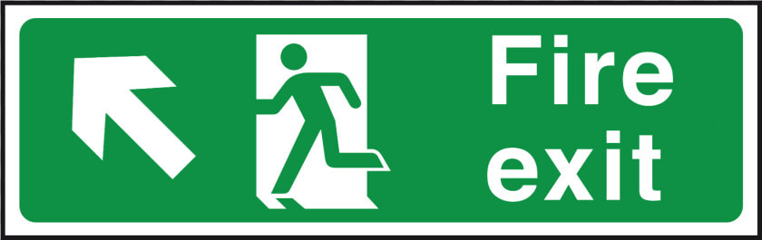 Fire Exit Sign Up Left Title   Fire Exit Left Arrow  HD Png DownloadTransparent PNG