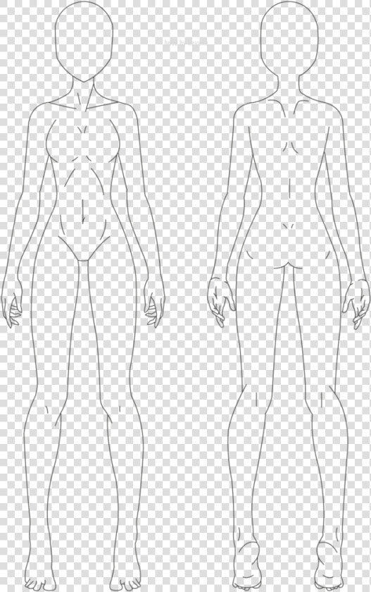 Basic Female Base Lineart   Anime Female Character Base  HD Png DownloadTransparent PNG