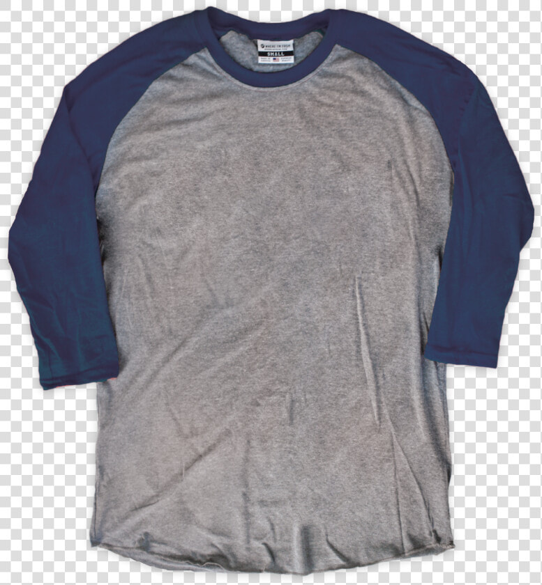 Gray  amp  Navy Blank Raglan  tag    Long sleeved T shirt  HD Png DownloadTransparent PNG