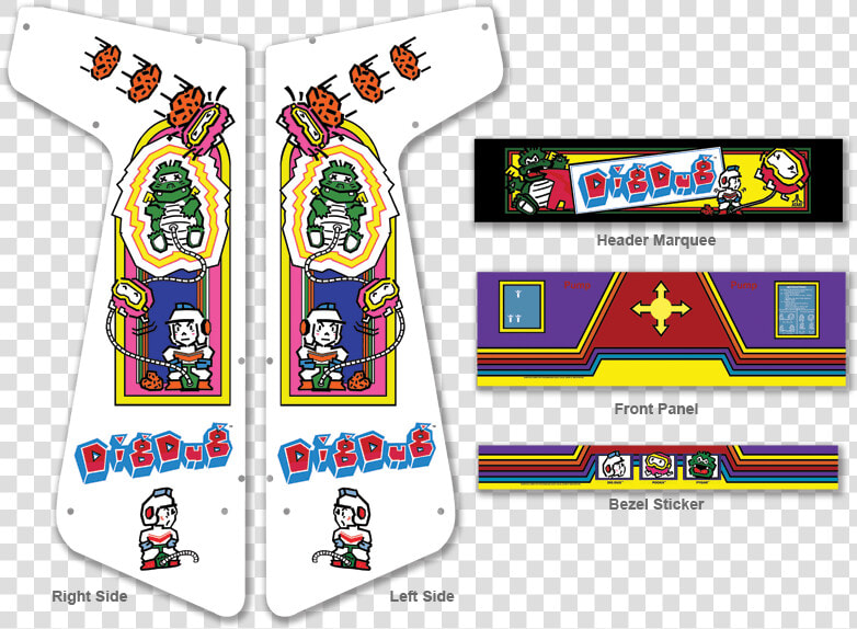 Custom Dig Dug For Xtension Arcade   Dig Dug Arcade Side  HD Png DownloadTransparent PNG