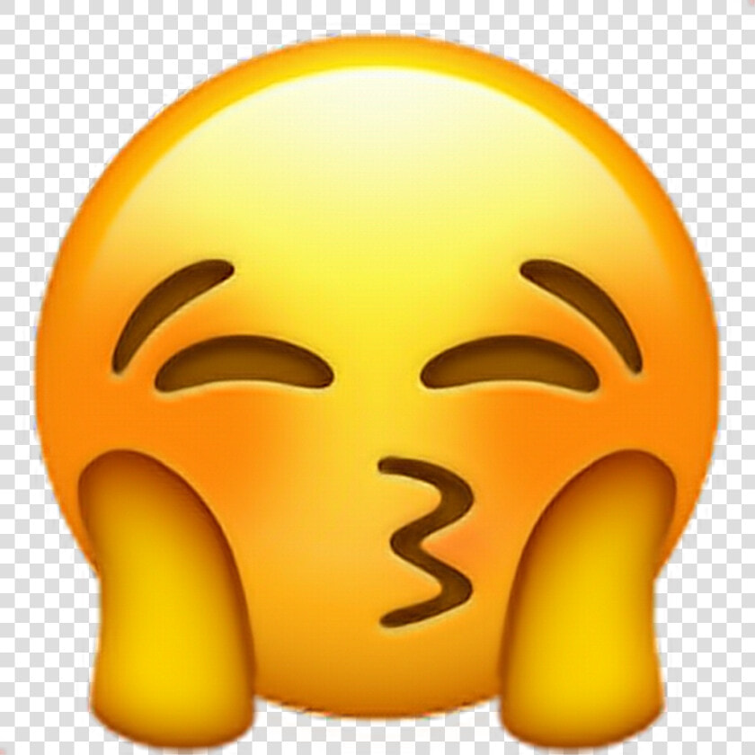 Emoji Blush Love Kiss Kiss Emoji   Blushing Emoji With Hearts  HD Png DownloadTransparent PNG