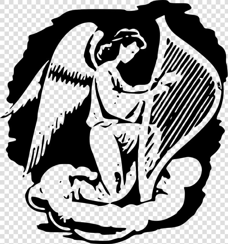 Angel Playing Harp  HD Png DownloadTransparent PNG