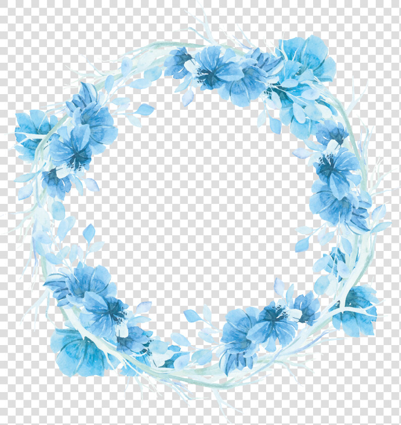 Floral Frame Watercolor Background  Floral Watercolor    Watercolor Floral Wreath Blue  HD Png DownloadTransparent PNG