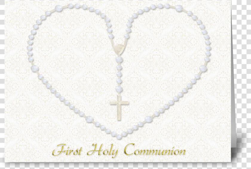 Heart Shaped Rosary Beads  Communion Greeting Card   Heart  HD Png DownloadTransparent PNG