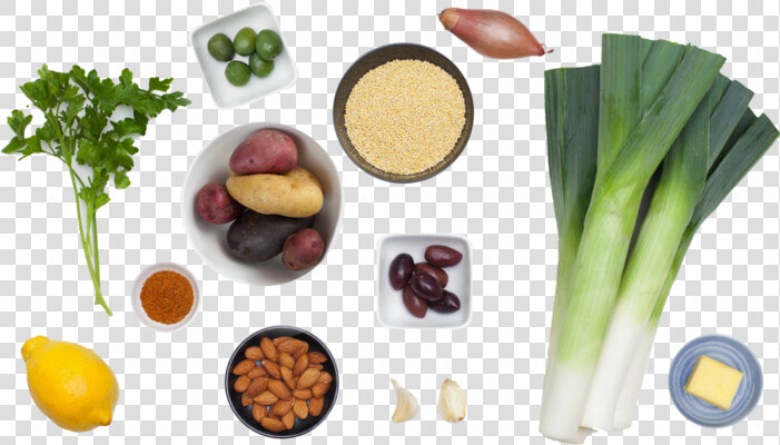 Melted Leeks Over Millet With Old Bay Potatoes   Superfood  HD Png DownloadTransparent PNG