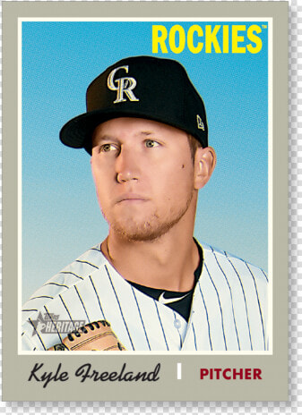 Kyle Freeland 2019 Heritage Baseball Base Poster   Baseball Player  HD Png DownloadTransparent PNG