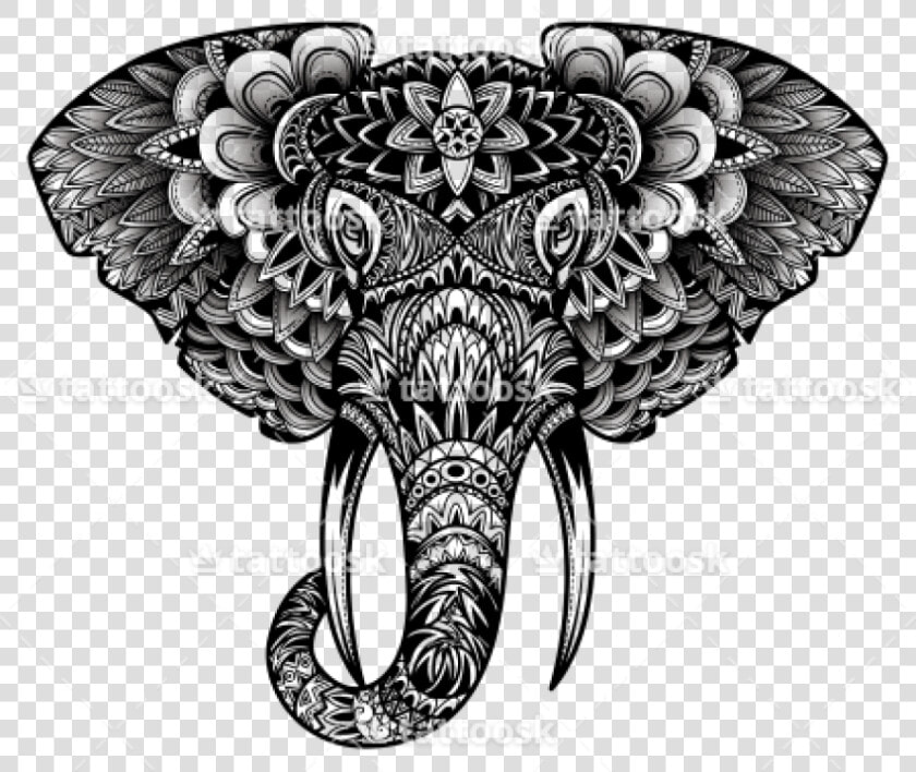 Elephant Head Png   Tribal Elephant Head Tattoo  Transparent PngTransparent PNG