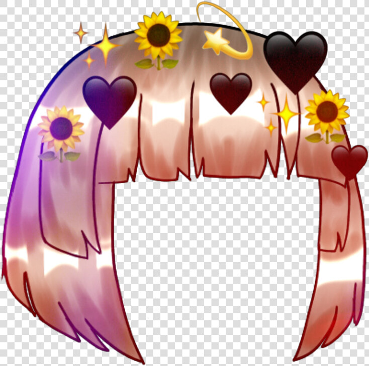  cutie  gacha  aesthetic  rainbow  flowercrown  flower   Aesthetic Gacha Hair Transparent  HD Png DownloadTransparent PNG