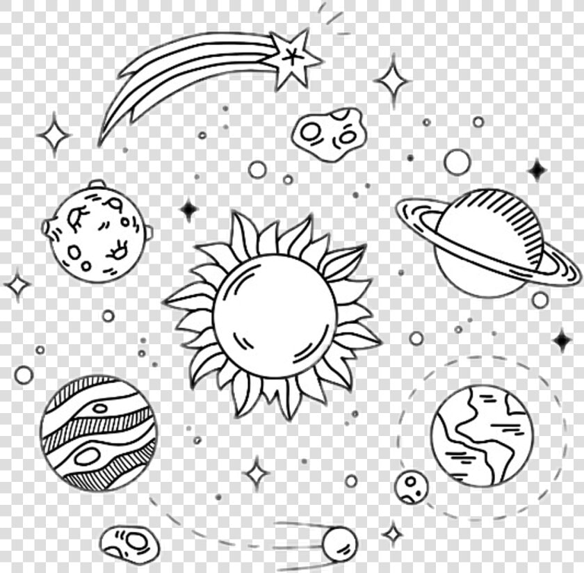 Not My Art Galaxy Outline Tumblr   Aesthetic Outer Space Drawings  HD Png DownloadTransparent PNG