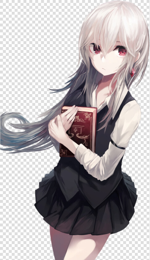 Anime Girl Render 47 By Notsocreativ dbc5ebv   Anime Girl White Hair Red Eyes  HD Png DownloadTransparent PNG