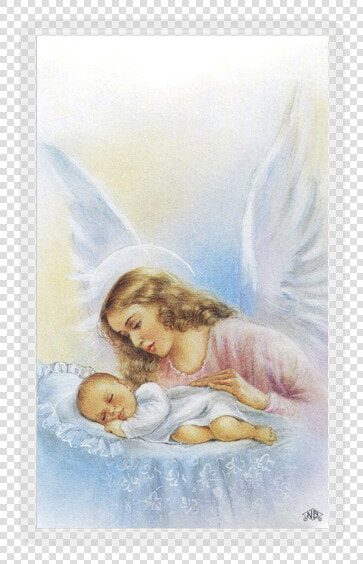 Guardian Angel   Angel And Baby Prayer Card  HD Png DownloadTransparent PNG