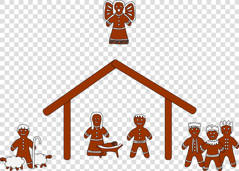 Clipart Gingerbread Nativity   С Рождеством Картинки Вектор  HD Png DownloadTransparent PNG