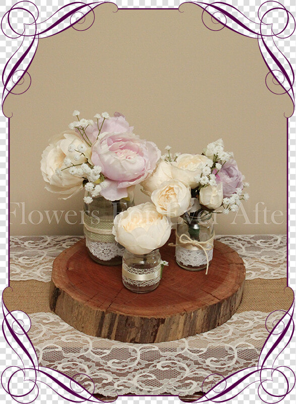 Lilac Mauve And Cream Peony And Baby S Breath Rustic   Fake Wedding Bouquets Australia  HD Png DownloadTransparent PNG