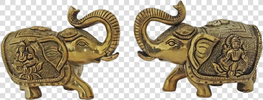 Brass Pair Of Decorative Elephant Statue Set  5 X 4   Statue  HD Png DownloadTransparent PNG