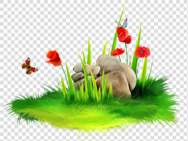 Transparent Mowing Clipart   Rock On Grass Clipart  HD Png DownloadTransparent PNG