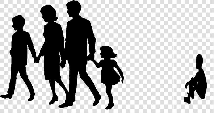 Family Clipart Transparent Png   Silhouette Family Walking Png  Png DownloadTransparent PNG