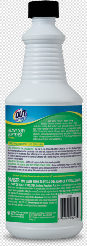 Out Filter Mate Heavy Duty Water Softener Cleaner Package   Bottle  HD Png DownloadTransparent PNG