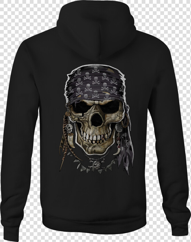 Motorcycle Zip Up Hoodie Pirate Skull Tattooed Bandana  HD Png DownloadTransparent PNG