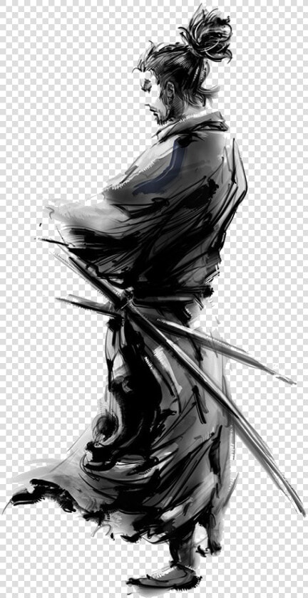 Samurai Transparent Image   Miyamoto Musashi Drawing  HD Png DownloadTransparent PNG