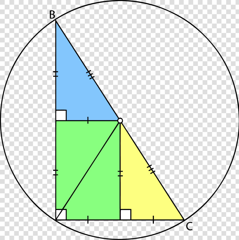 Right Triangle Mid Point Along Long Edge And Circumcenter   Bisector Of A Right Triangle  HD Png DownloadTransparent PNG