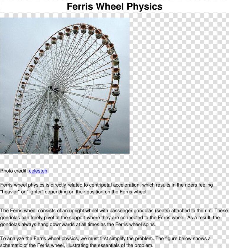 Rotation Around A Fixed Axis Physics Ferris Wheel Motion   Ferris Wheel Model Of Physics  HD Png DownloadTransparent PNG