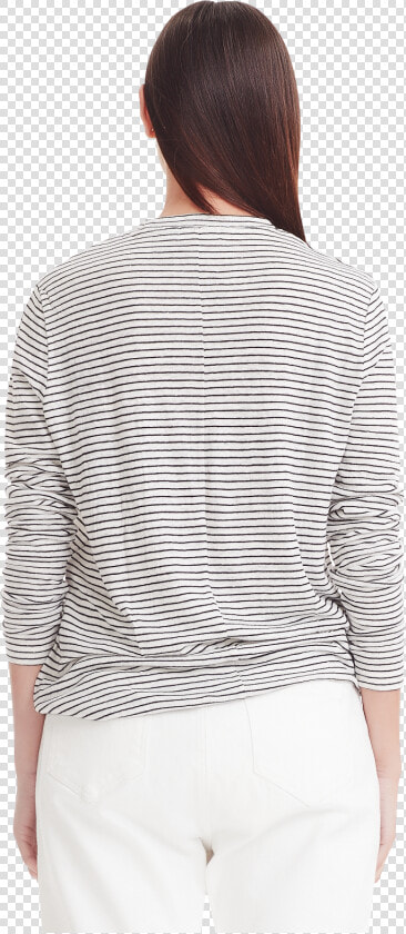 Luxe Linen Ls Tee  Black white Stripe  HD Png DownloadTransparent PNG