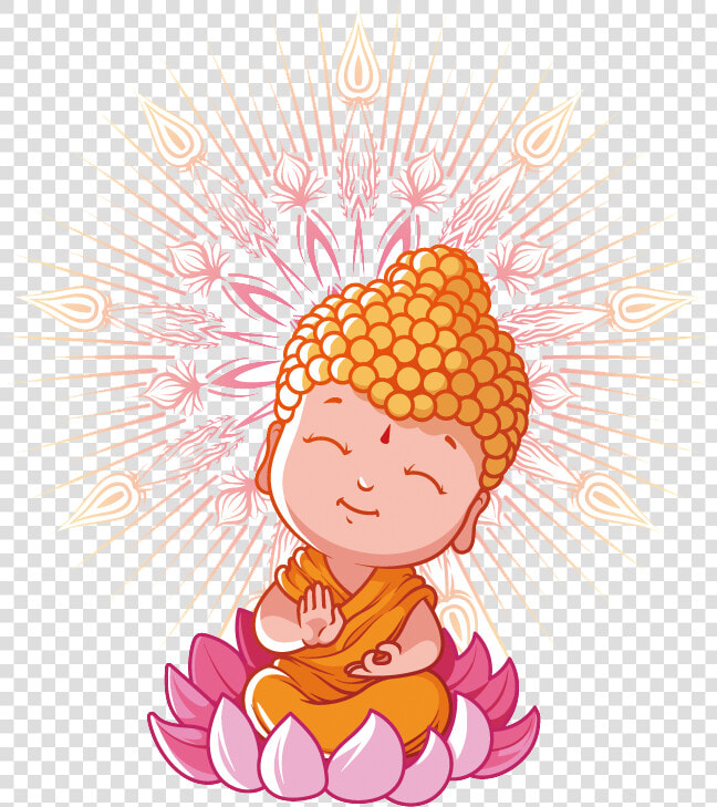 Monk Vector Meditating   Buddha Cartoon  HD Png DownloadTransparent PNG