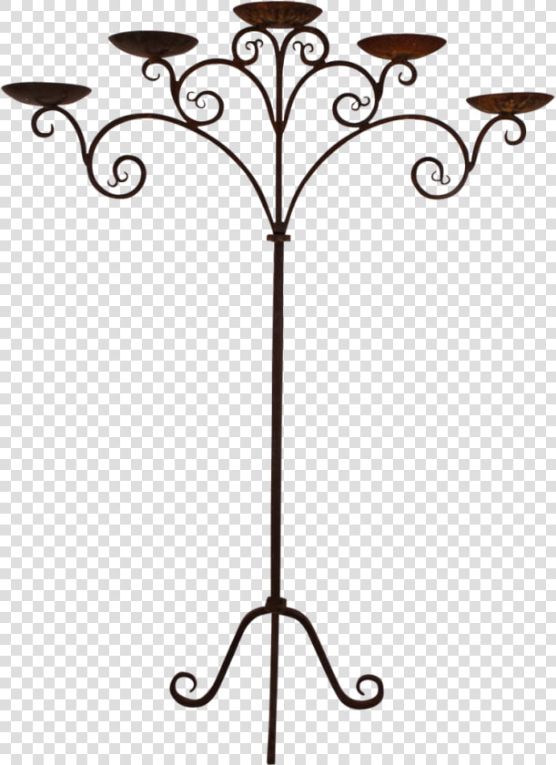 Fantastic Antique Gothic Wrought Iron Five Candle  HD Png DownloadTransparent PNG