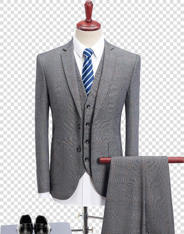 2018 Mens Wedding Suits Tuxedo Set Slim Fit Man Suits   Traje Vestir Gris A Cuadros  HD Png DownloadTransparent PNG