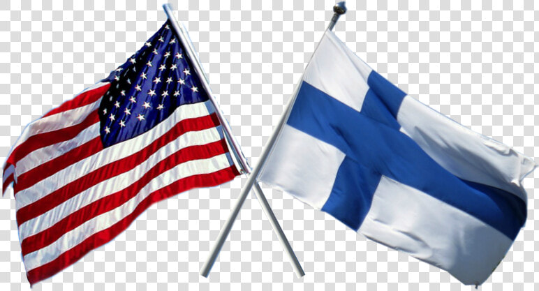 Crossed Flags   Us And Finnish Flags  HD Png DownloadTransparent PNG