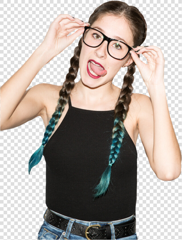 Fashionable Eyewear Frames   Girl With Glasses And Braids  HD Png DownloadTransparent PNG