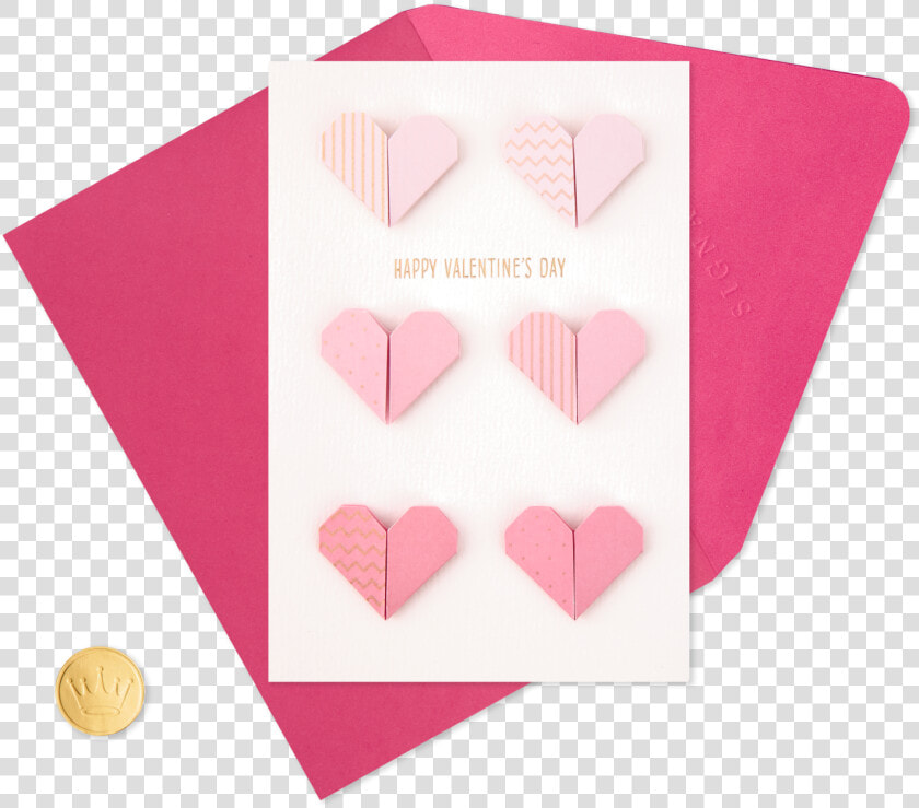 Folded Hearts Valentine S Day Card For Anyone   Heart  HD Png DownloadTransparent PNG