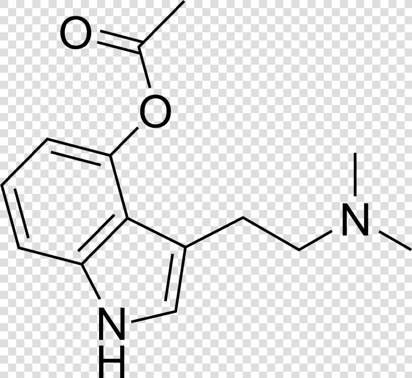 O acetylpsilocin Chemical Structure   5 Meo Dmt Molecule  HD Png DownloadTransparent PNG