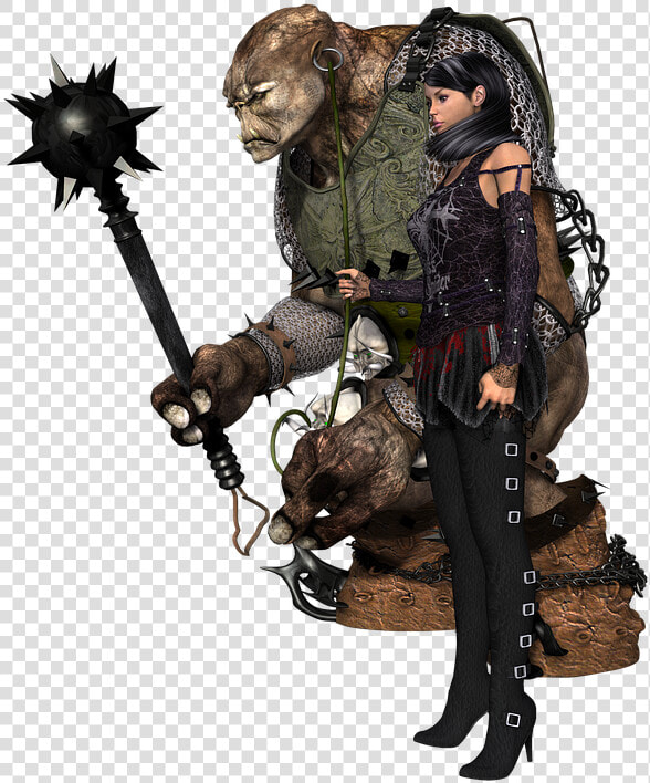 Girl  Fantasy  Troll  Legend  Weapon  Dressage  3d    Troll  HD Png DownloadTransparent PNG