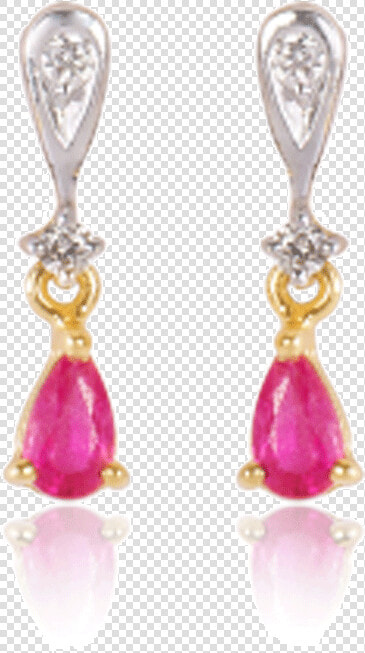 18kt Yellow Gold Diamond And Ruby Clip on Earring For   Earrings  HD Png DownloadTransparent PNG