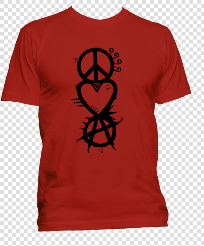 Peace Love Anarchy 2 Mockup Mens Red   Family Tshirt For 50th Birthday  HD Png DownloadTransparent PNG