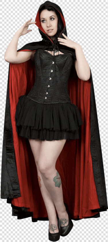 Black And Red Velvet Hooded Cape   Cape  HD Png DownloadTransparent PNG