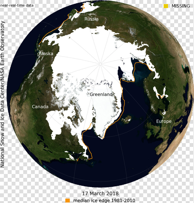 Sea Ice Extent Global 2015 April 2 Nsidc With Anomaly   Maximum Arctic Ice Extent  HD Png DownloadTransparent PNG