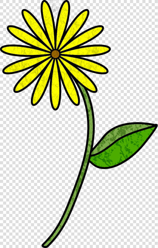 Cartoon Flower With Stem Clipart   Png Download   Flowers Drawing With Stem  Transparent PngTransparent PNG