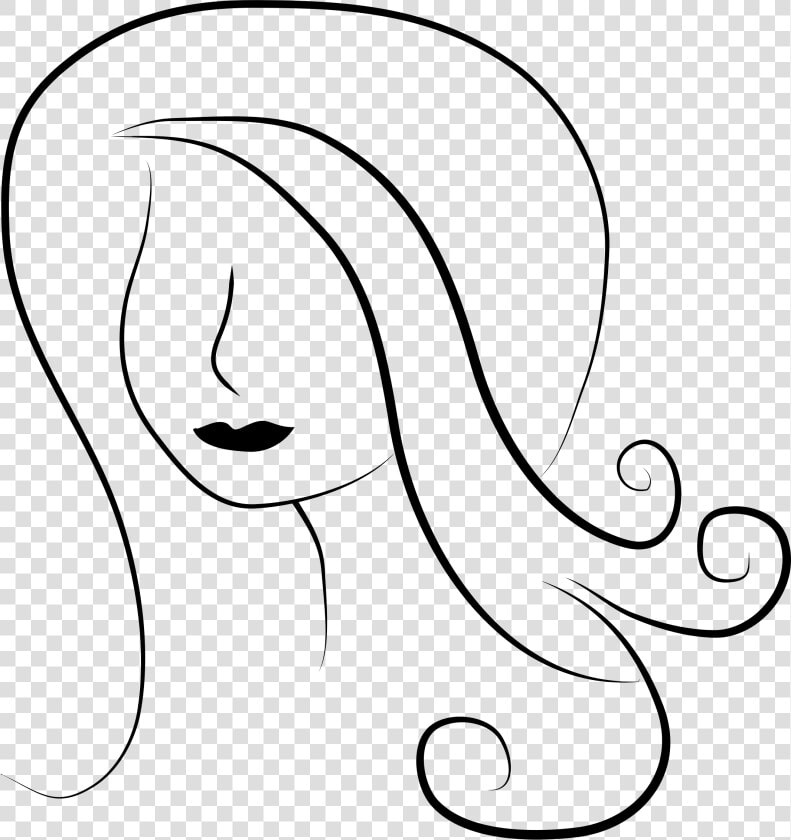 Woman Face White Png Clipart   Png Download   Dibujo De Pelos De Mujer  Transparent PngTransparent PNG