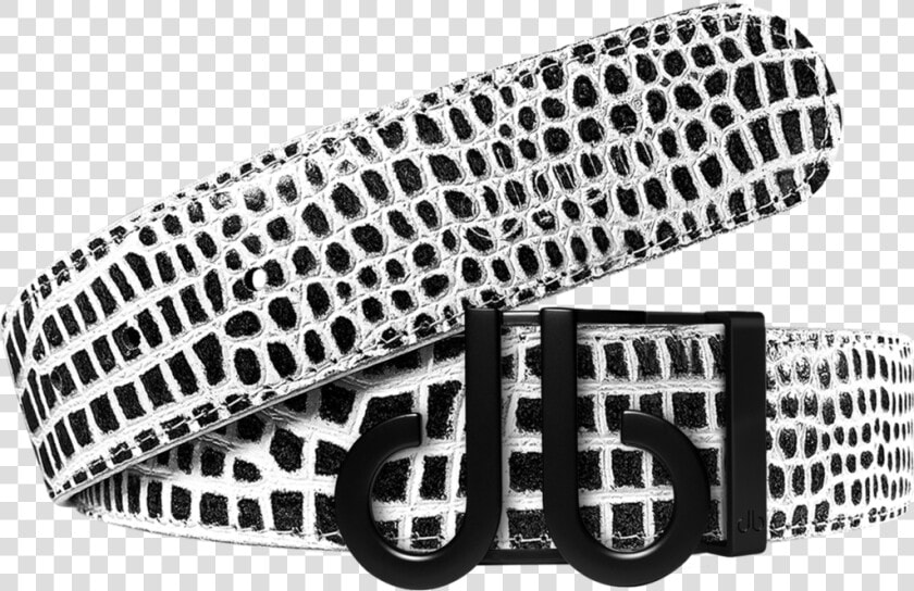 Black And White Crocodile Textured Leather Belt With  HD Png DownloadTransparent PNG