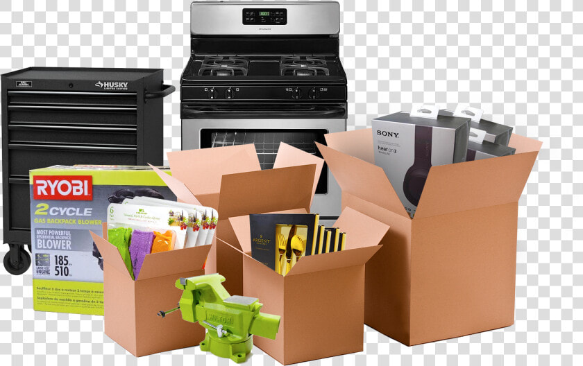 Overstock Assortment For Auction   Carton  HD Png DownloadTransparent PNG