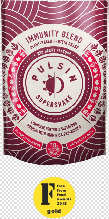 Pulsin Super Shake Immunity Red Berry  HD Png DownloadTransparent PNG