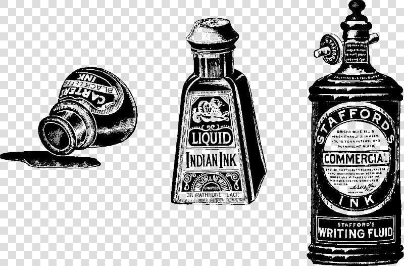 Free Vintage Toiletry Bottle Labels Png   Vintage Ink Bottle Drawing  Transparent PngTransparent PNG